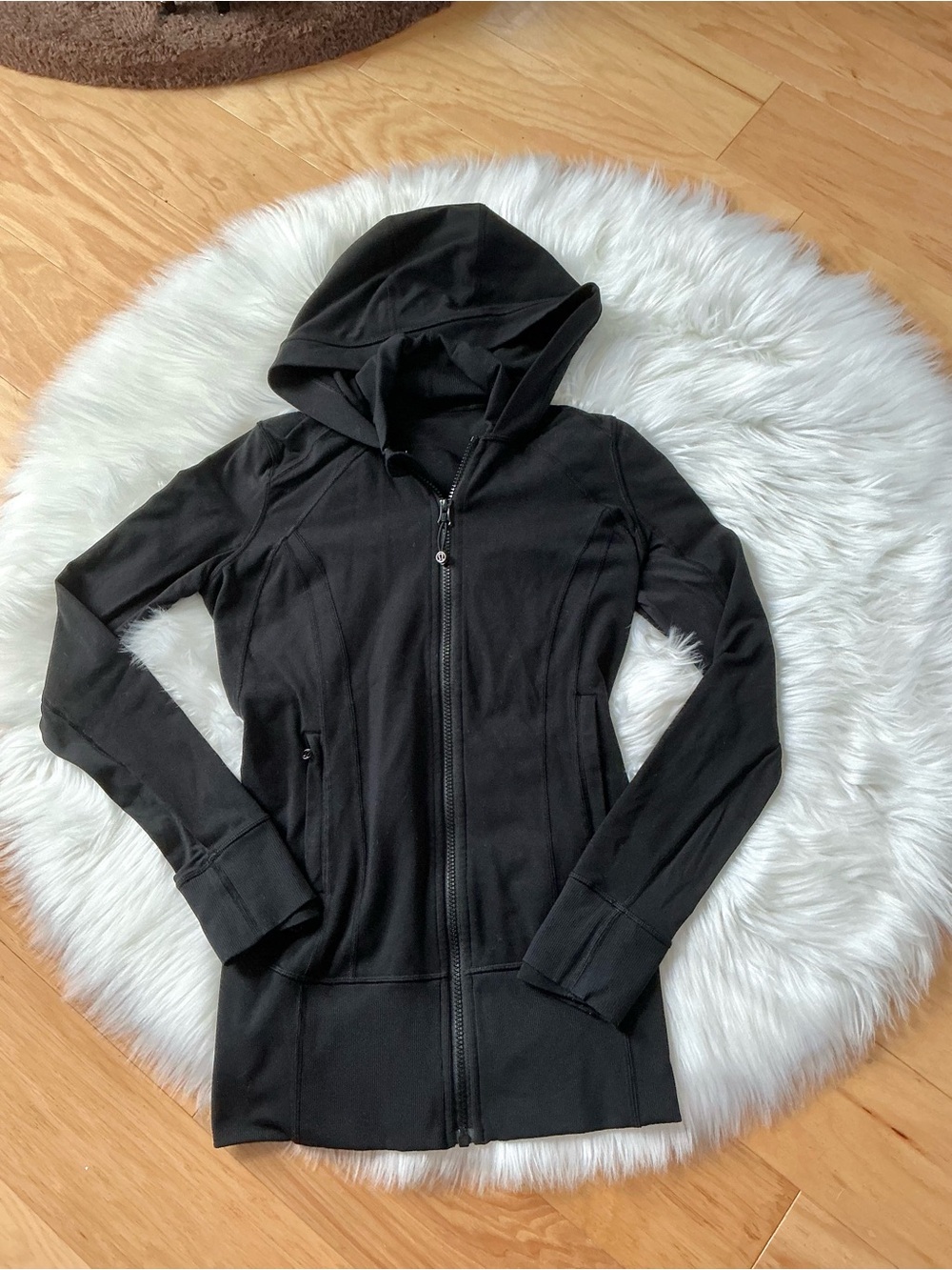 lululemon athletica Black Hooded Full-Zip Jacket Size 4